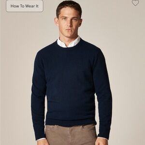 J. Crew Men's Blue Cashmere Crewneck Sweater